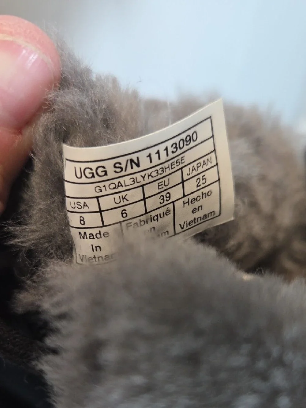 UGG Diara Black And Gray Leather Shearling-Lined Shoes Size 8